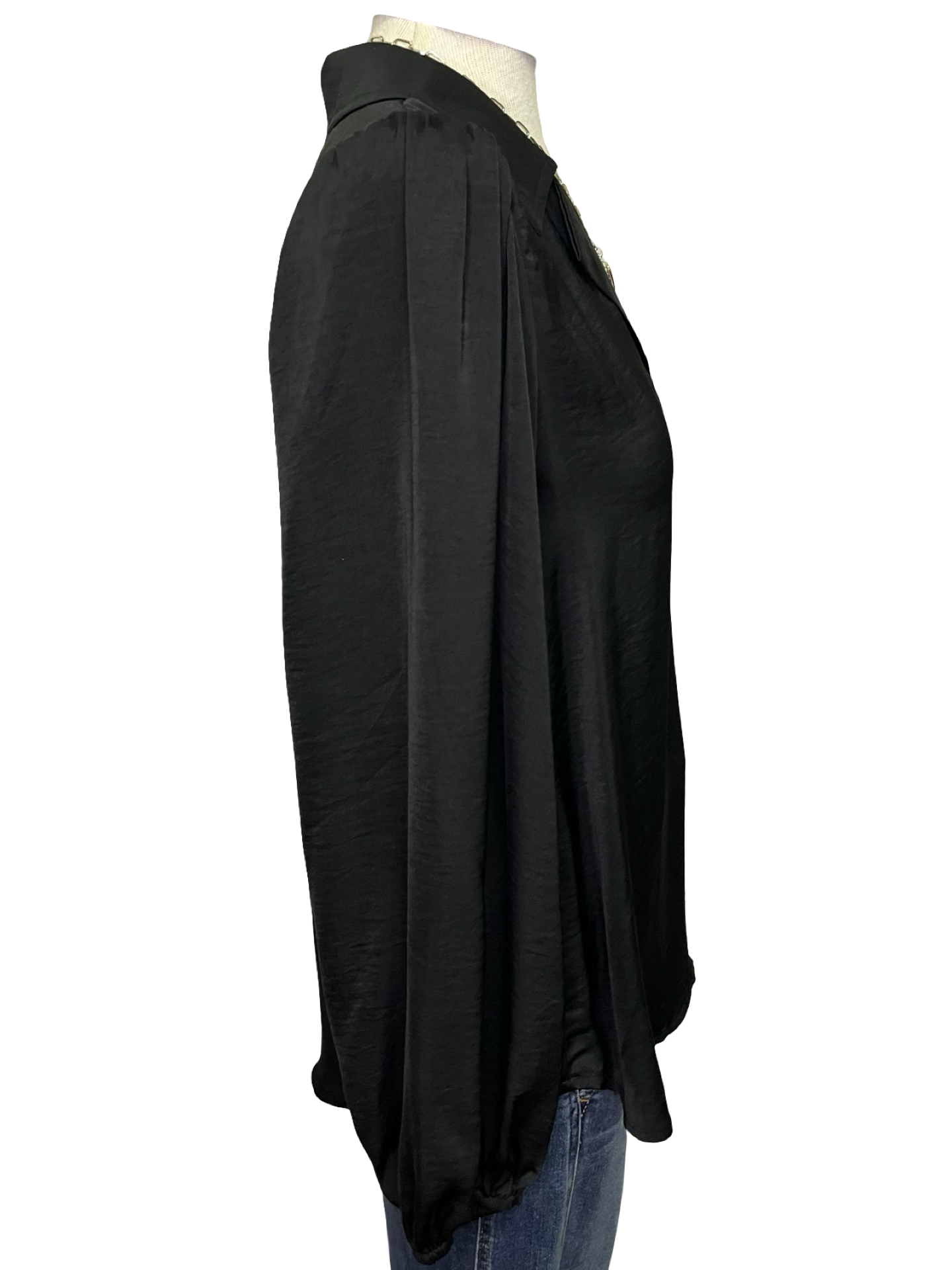 Textura V Neck Blouse Black