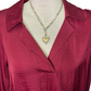 Textura V Neck Blouse Burgundy