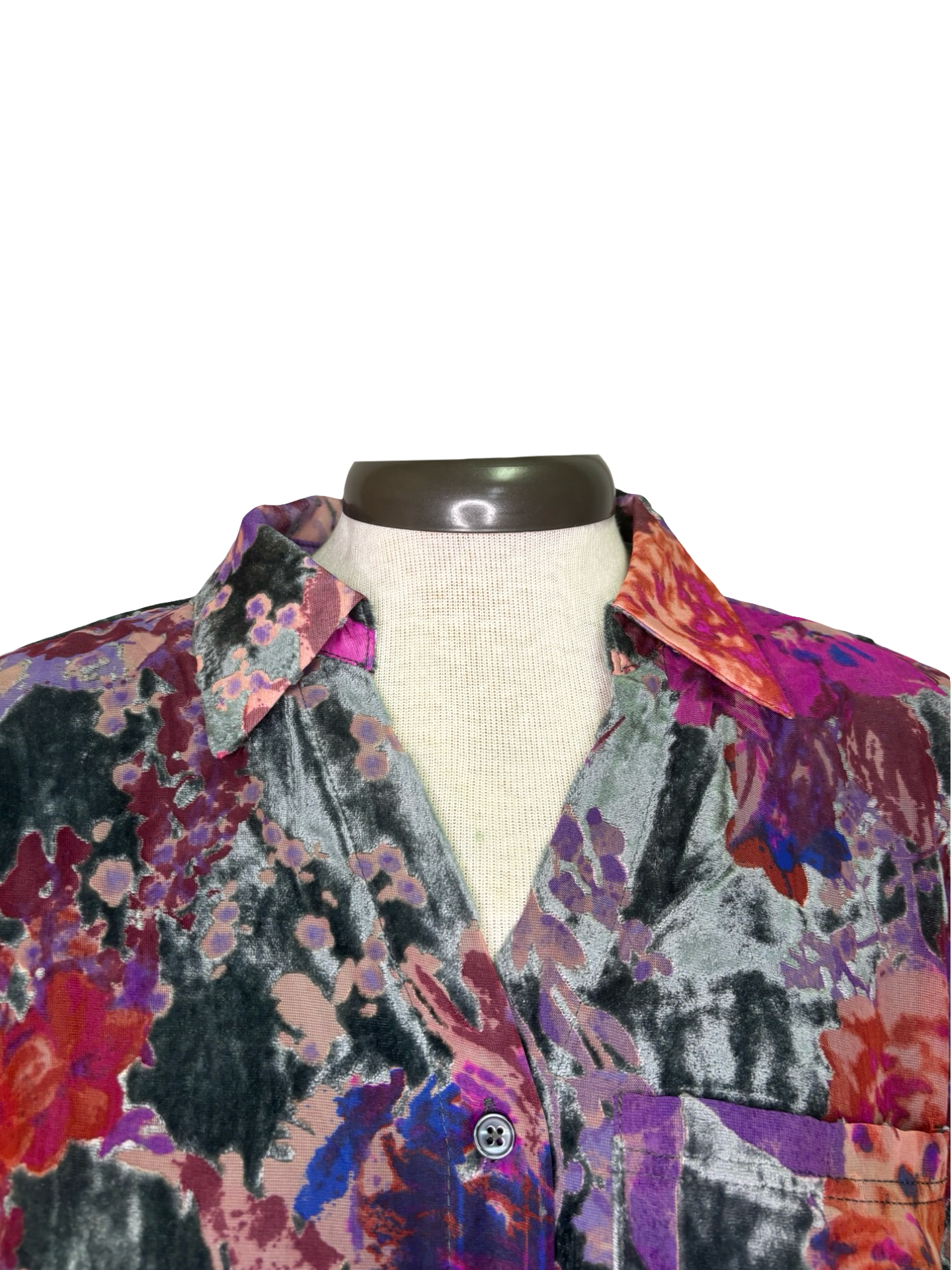 Velvet Flower Print Top