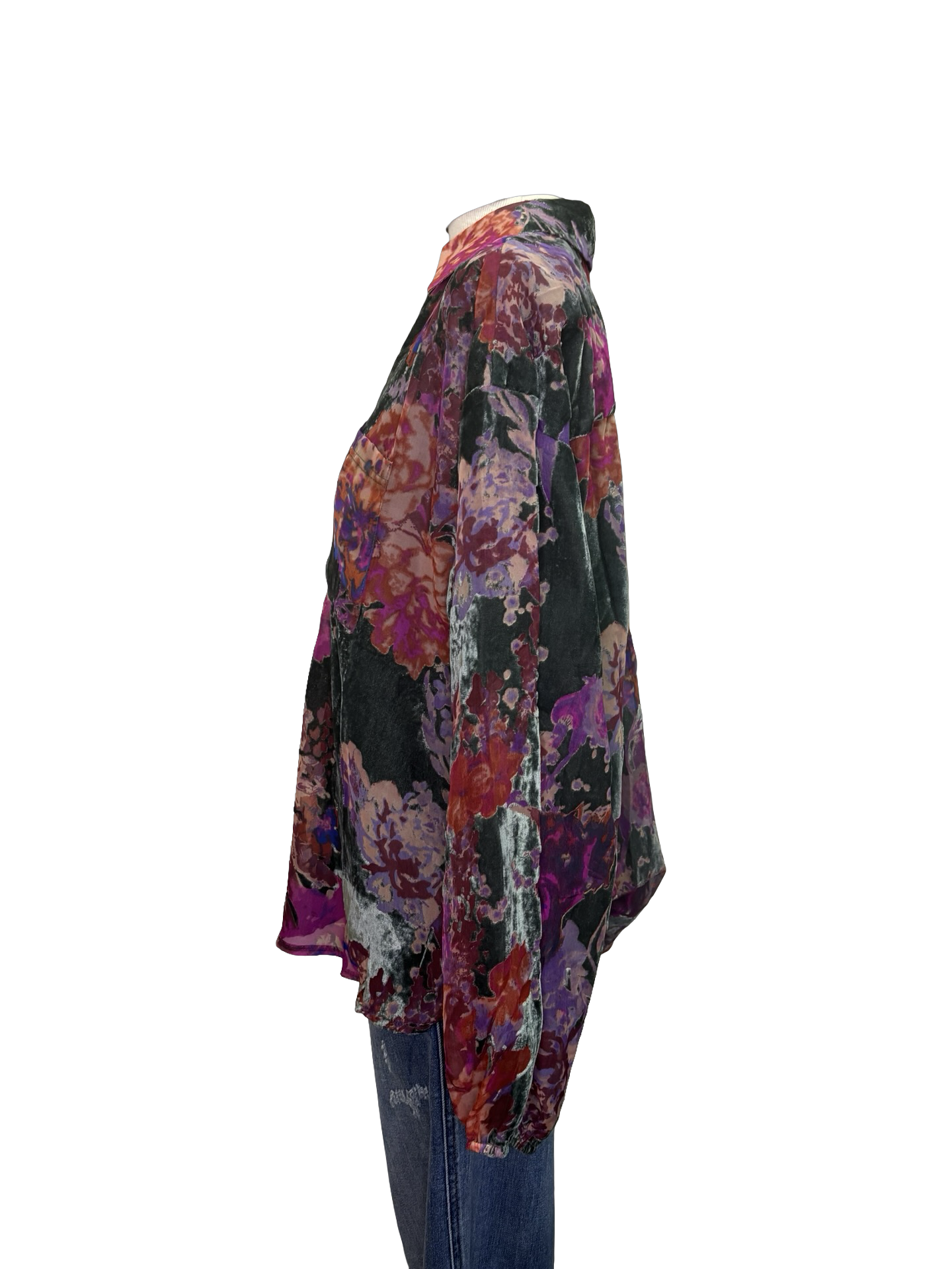 Velvet Flower Print Top