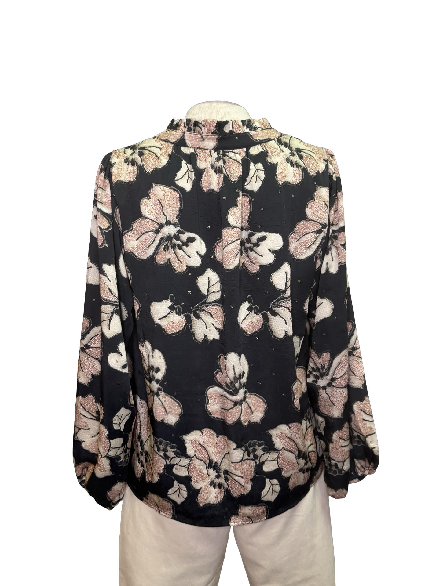 Long Sleeve Floral Shimmer Top