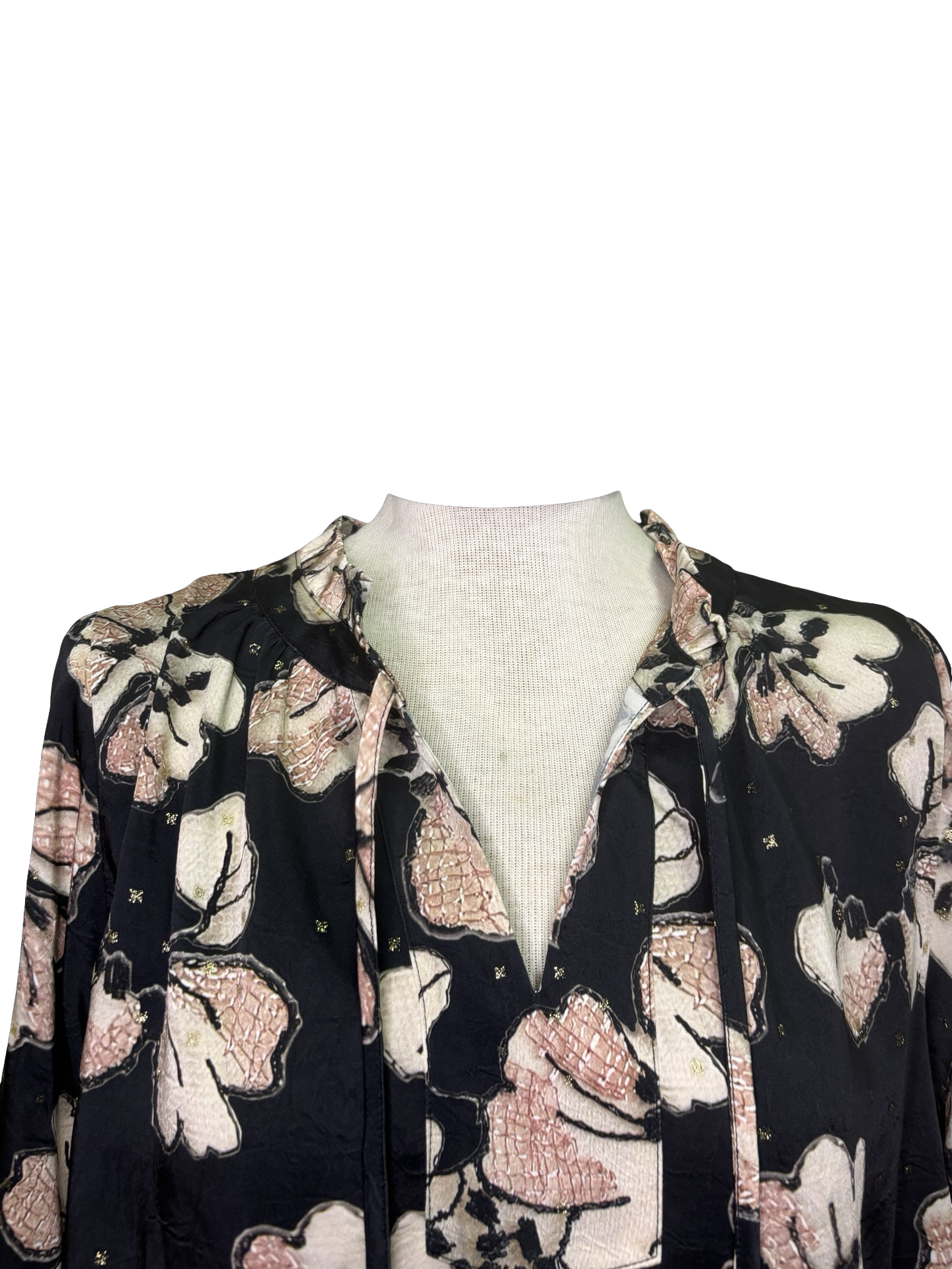 Long Sleeve Floral Shimmer Top