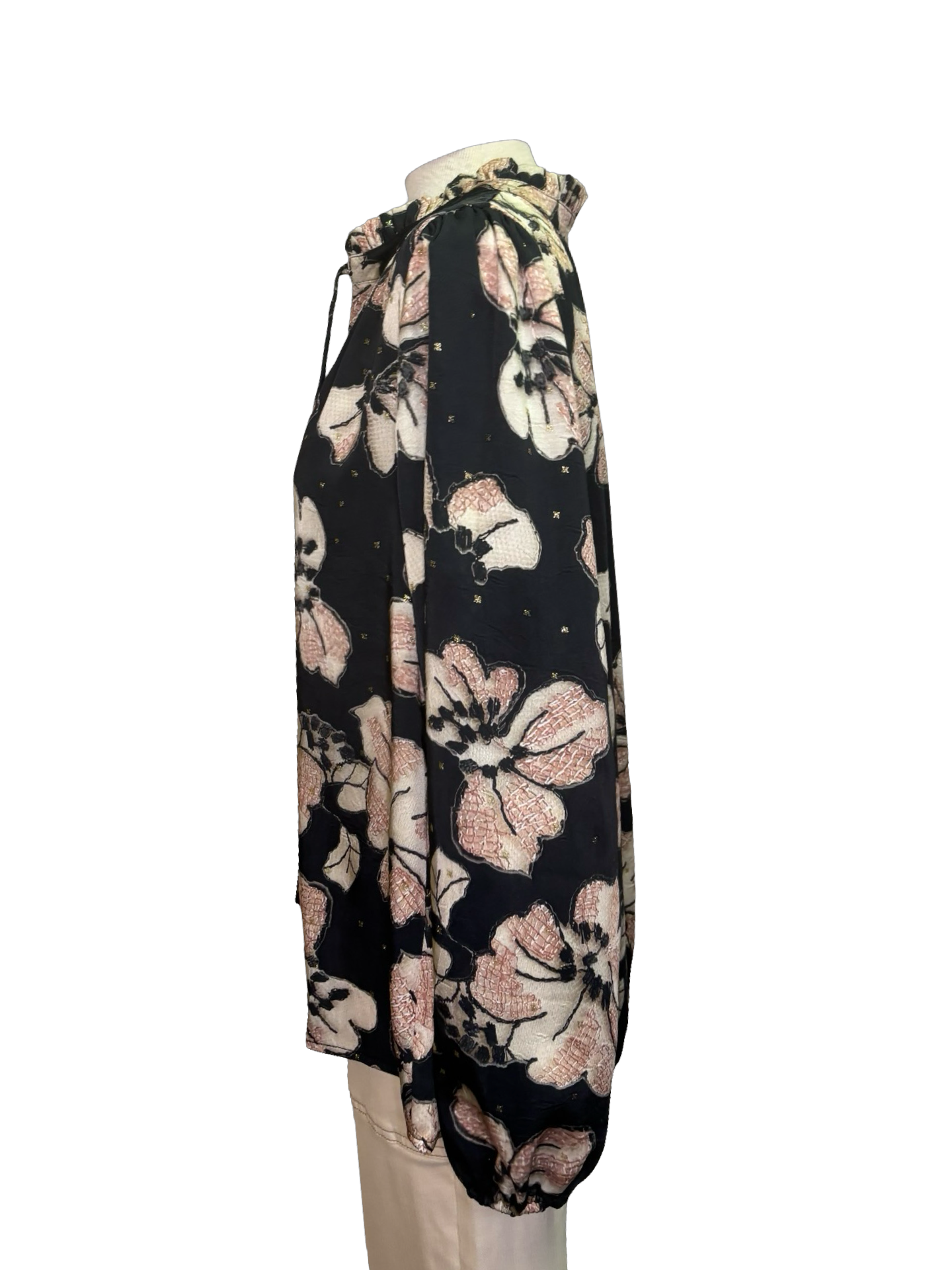 Long Sleeve Floral Shimmer Top