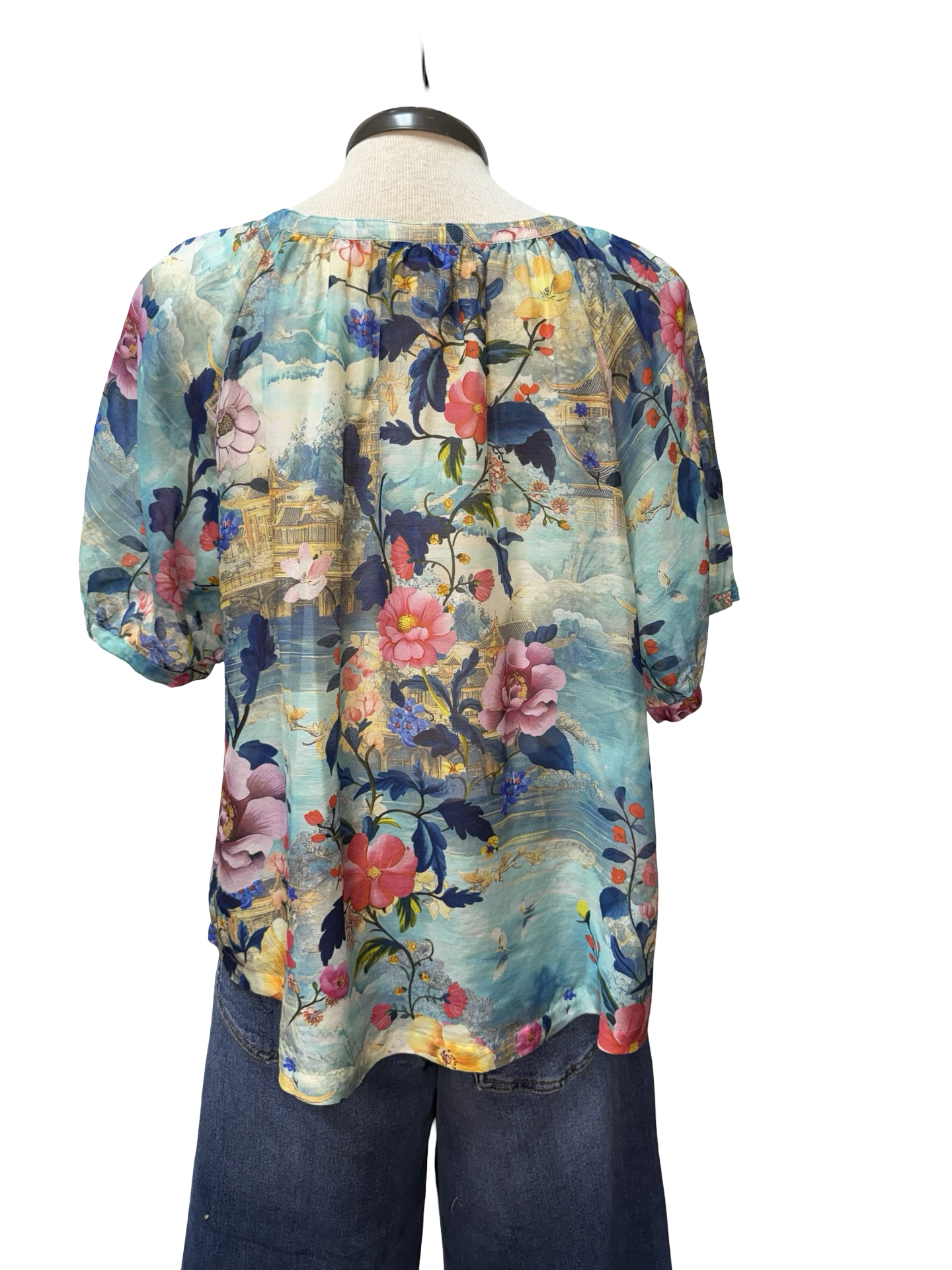 Avah Button Down Shirt Chemis Scarf