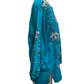 Boheme Split Neck Linen Blouse Lake Blue