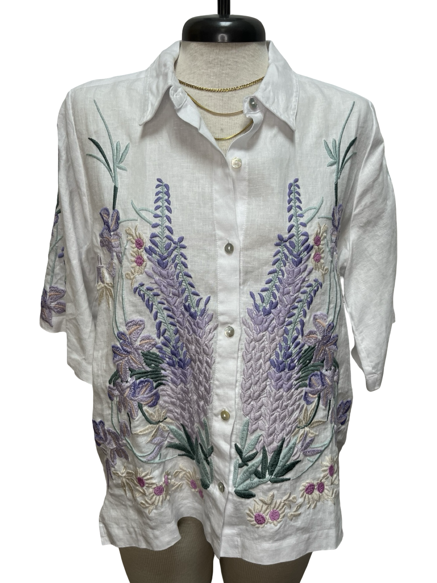 Marleigh Linen Kimono Sleeve Shirt White