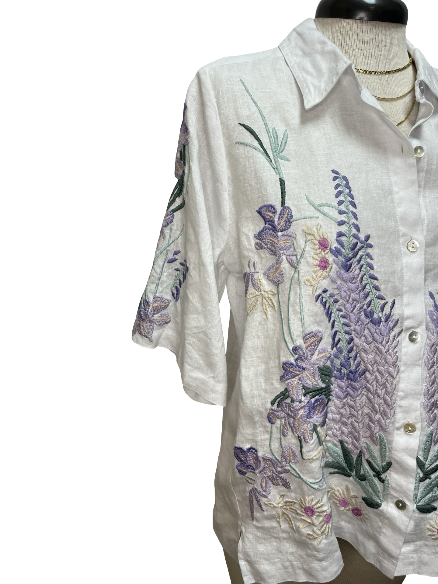 Marleigh Linen Kimono Sleeve Shirt White