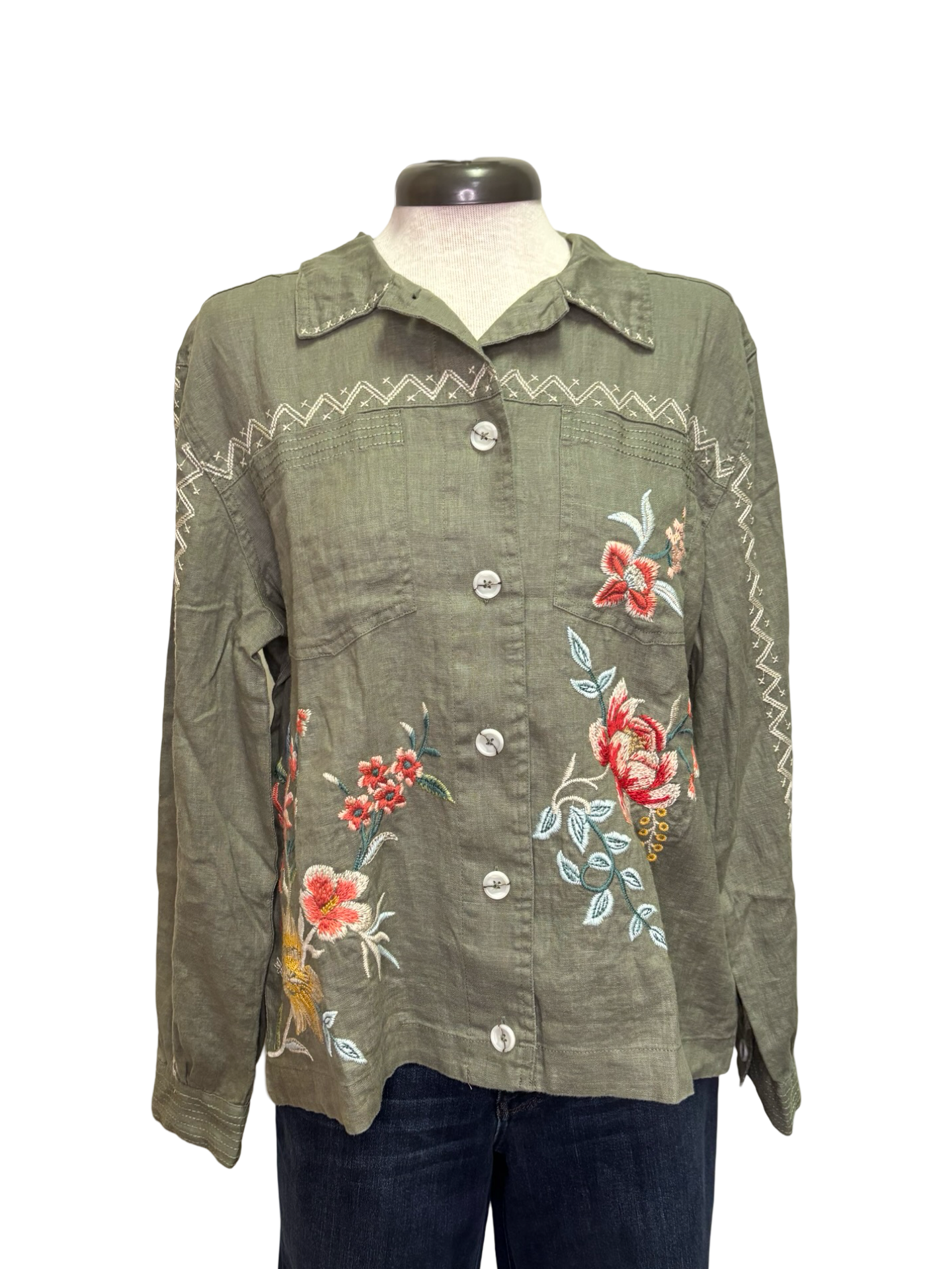 Andrean Relaxed Linen Jacket Tortoise
