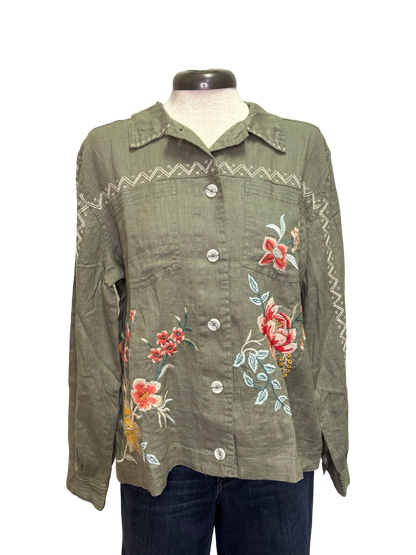 Andrean Relaxed Linen Jacket Tortoise