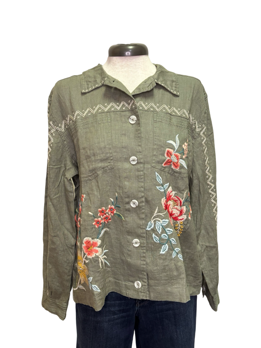 Andrean Relaxed Linen Jacket Tortoise