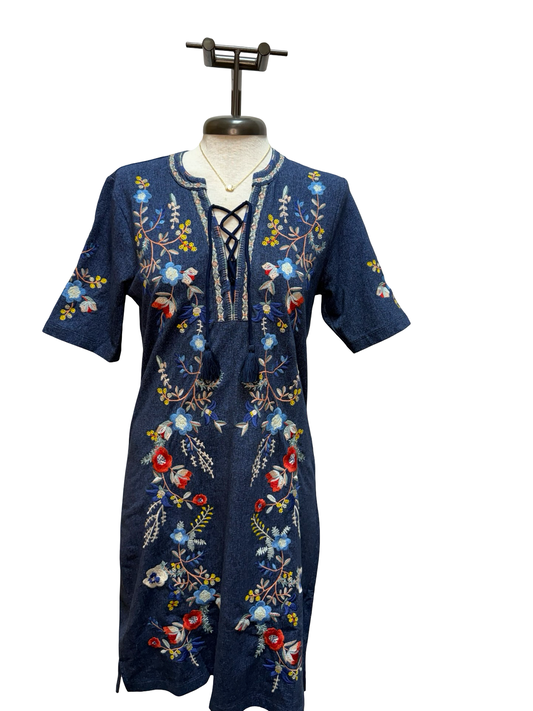 Elowen Kiki Denim Lace Up Dress