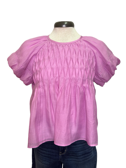Pink Front Tuck Top