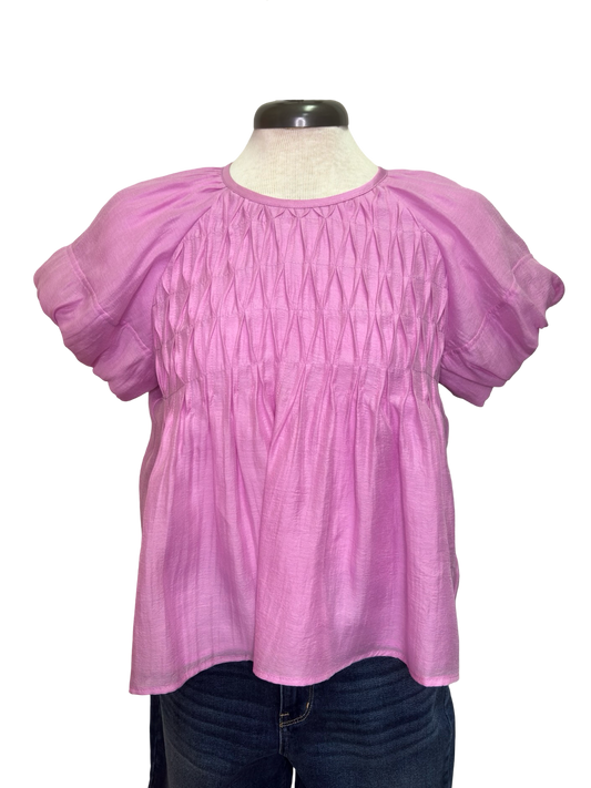 Pink Front Tuck Top