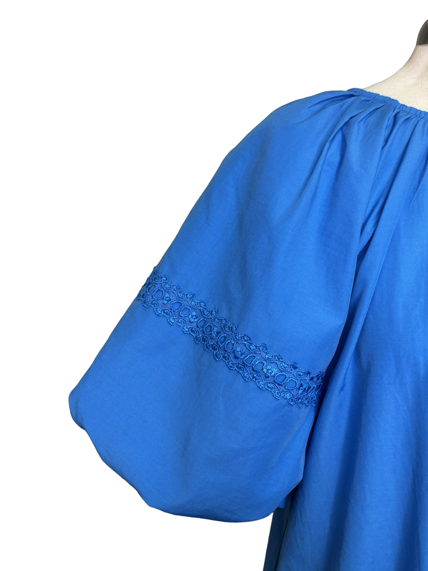 Turquoise Puff Sleeve Dress