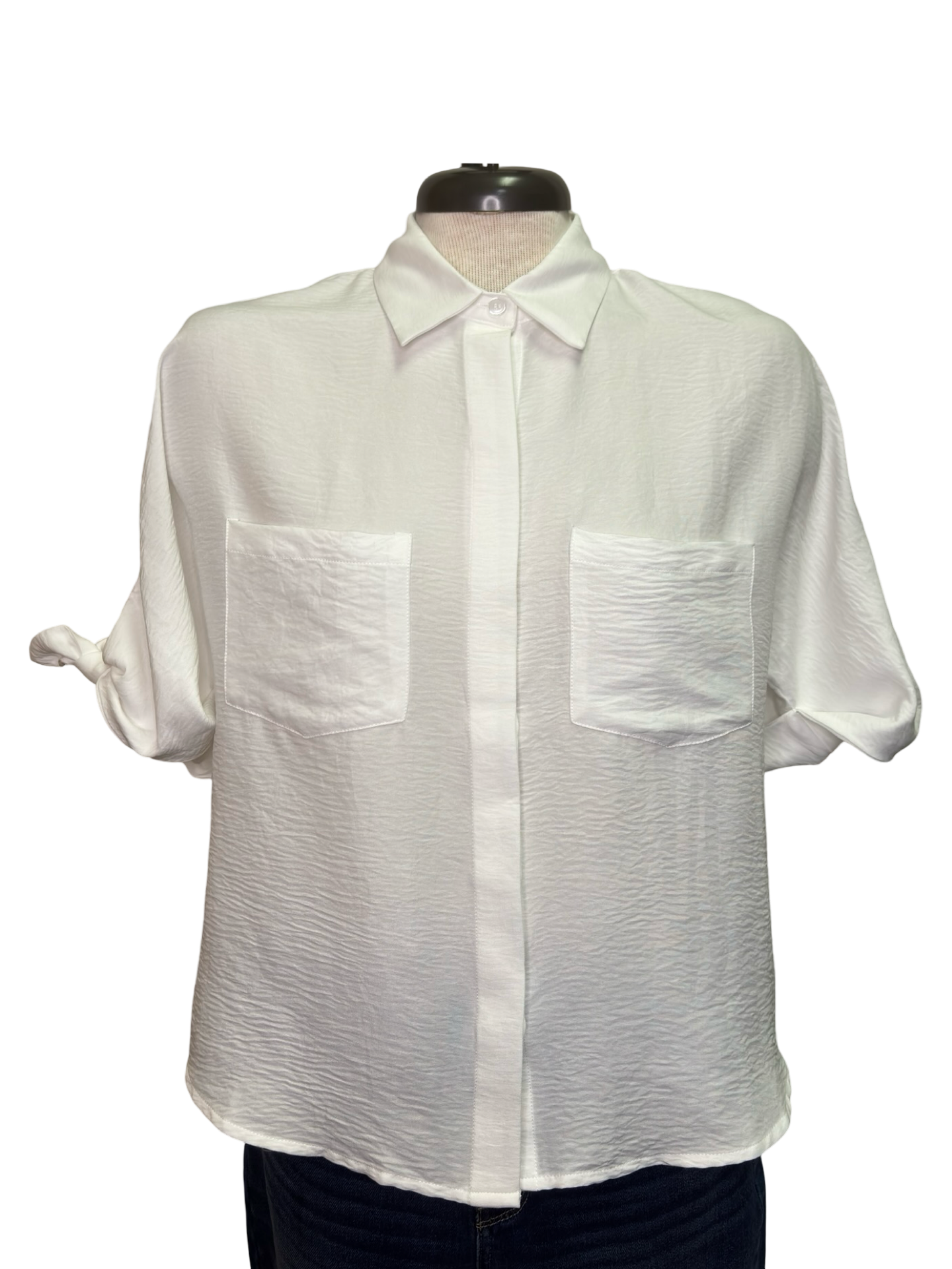 White Tie Sleeve Blouse