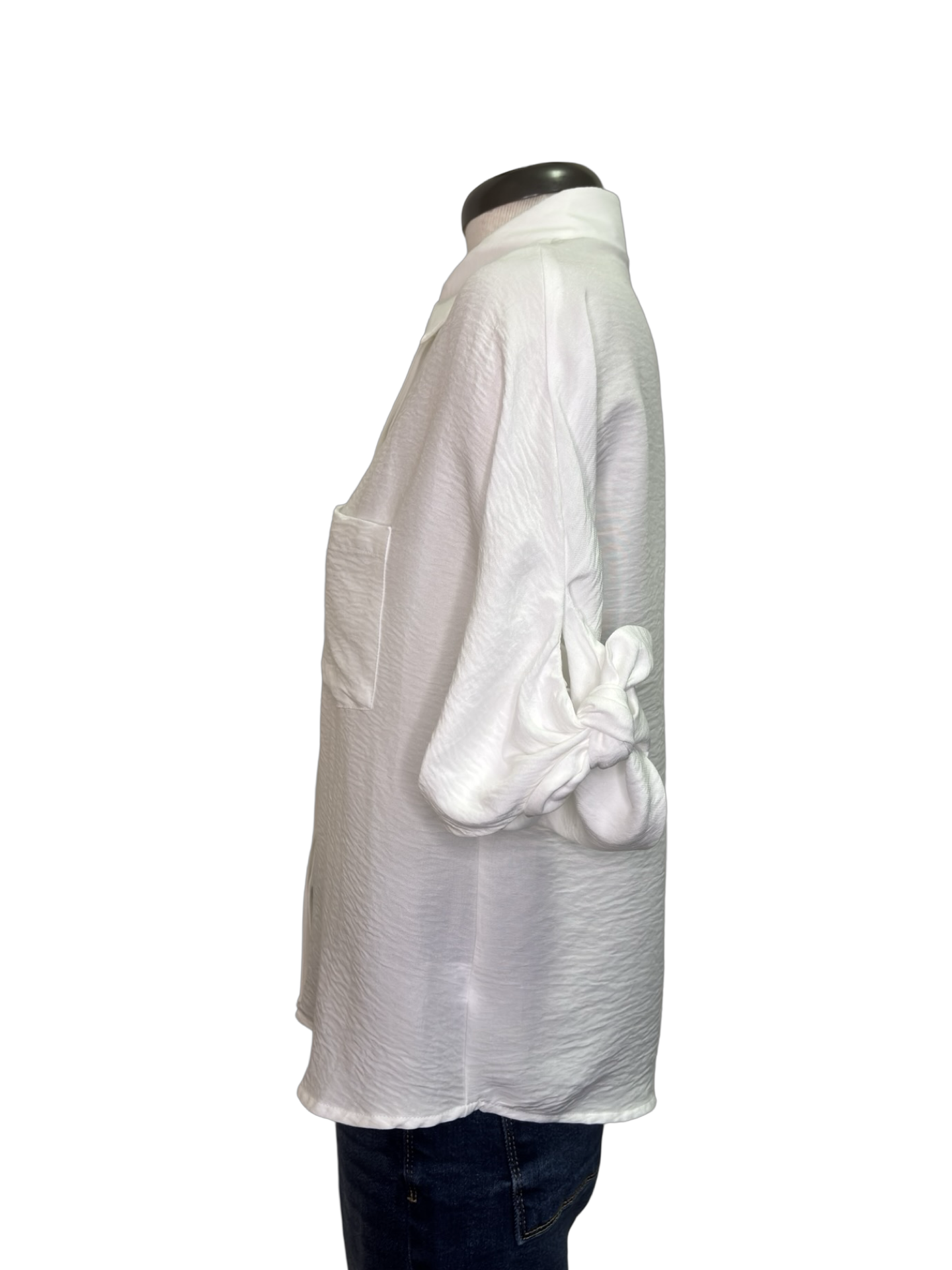 White Tie Sleeve Blouse