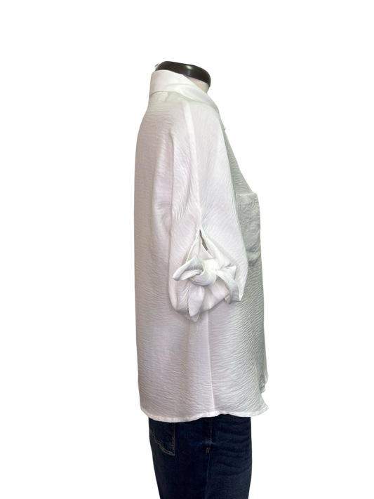 White Tie Sleeve Blouse