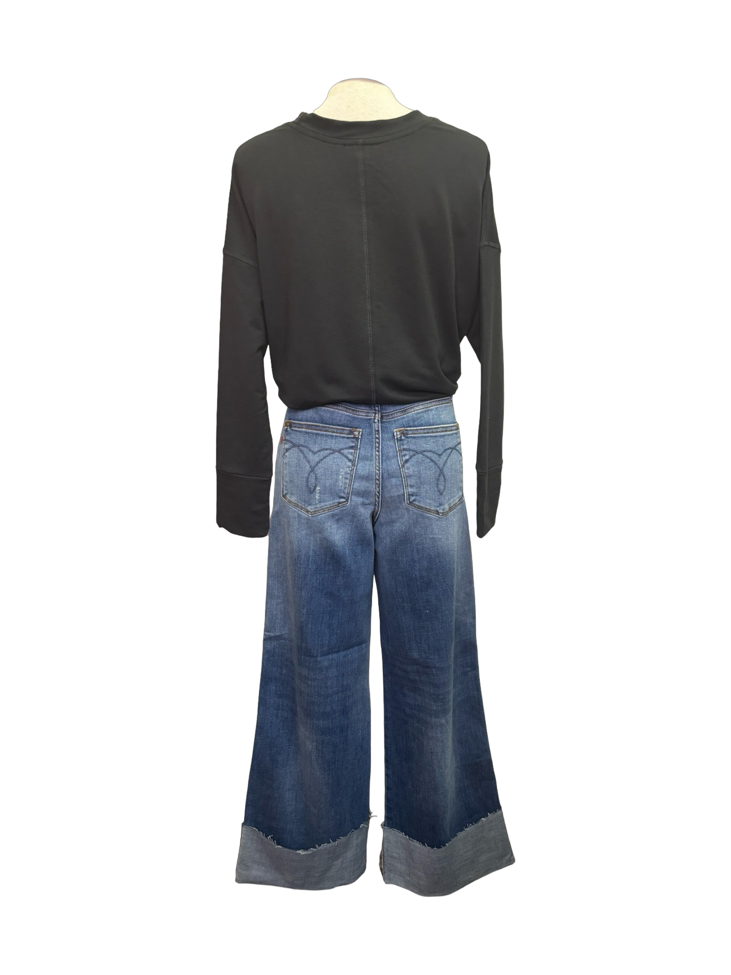 Judy Blue HW MD Retro Wide Leg with Cuff Jean