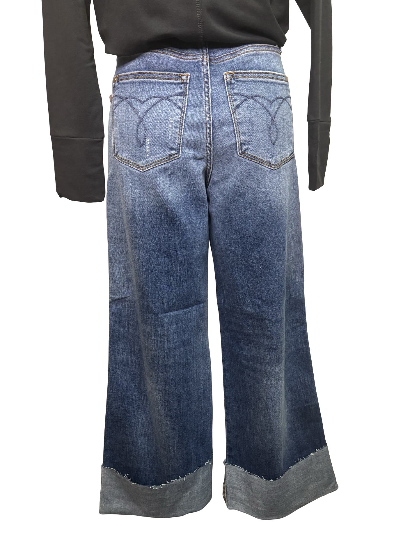 Judy Blue HW MD Retro Wide Leg with Cuff Jean