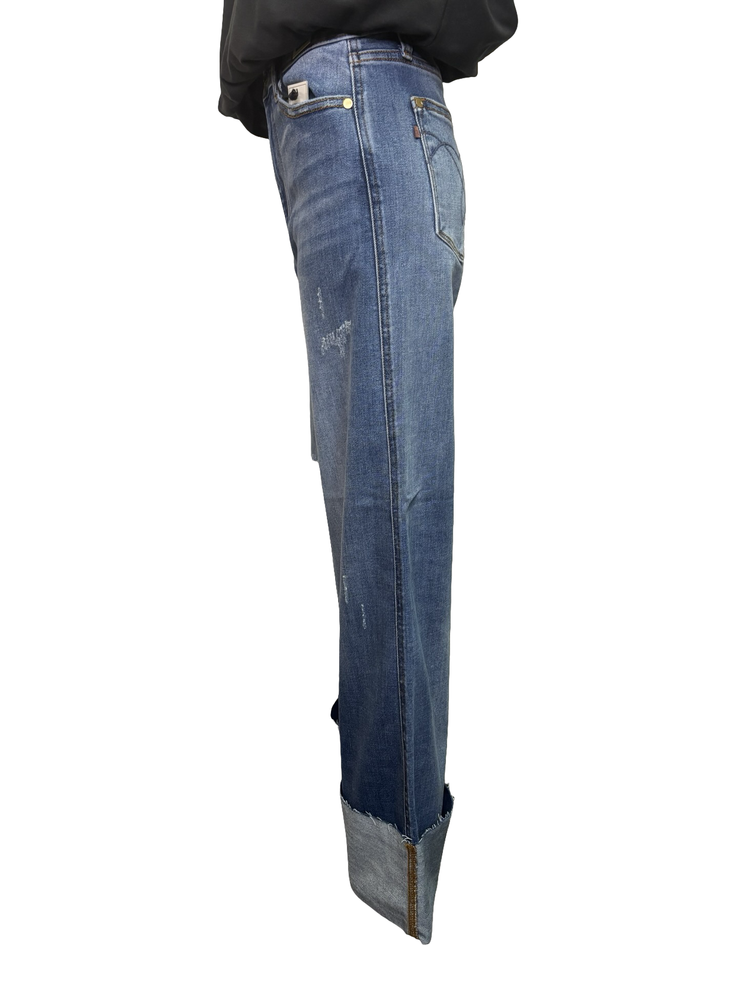 Judy Blue HW MD Retro Wide Leg with Cuff Jean