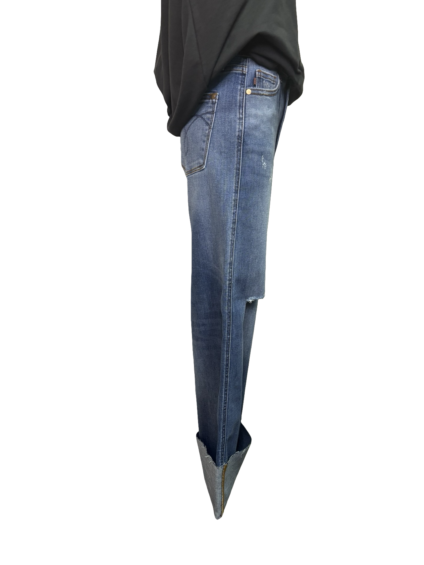 Judy Blue HW MD Retro Wide Leg with Cuff Jean