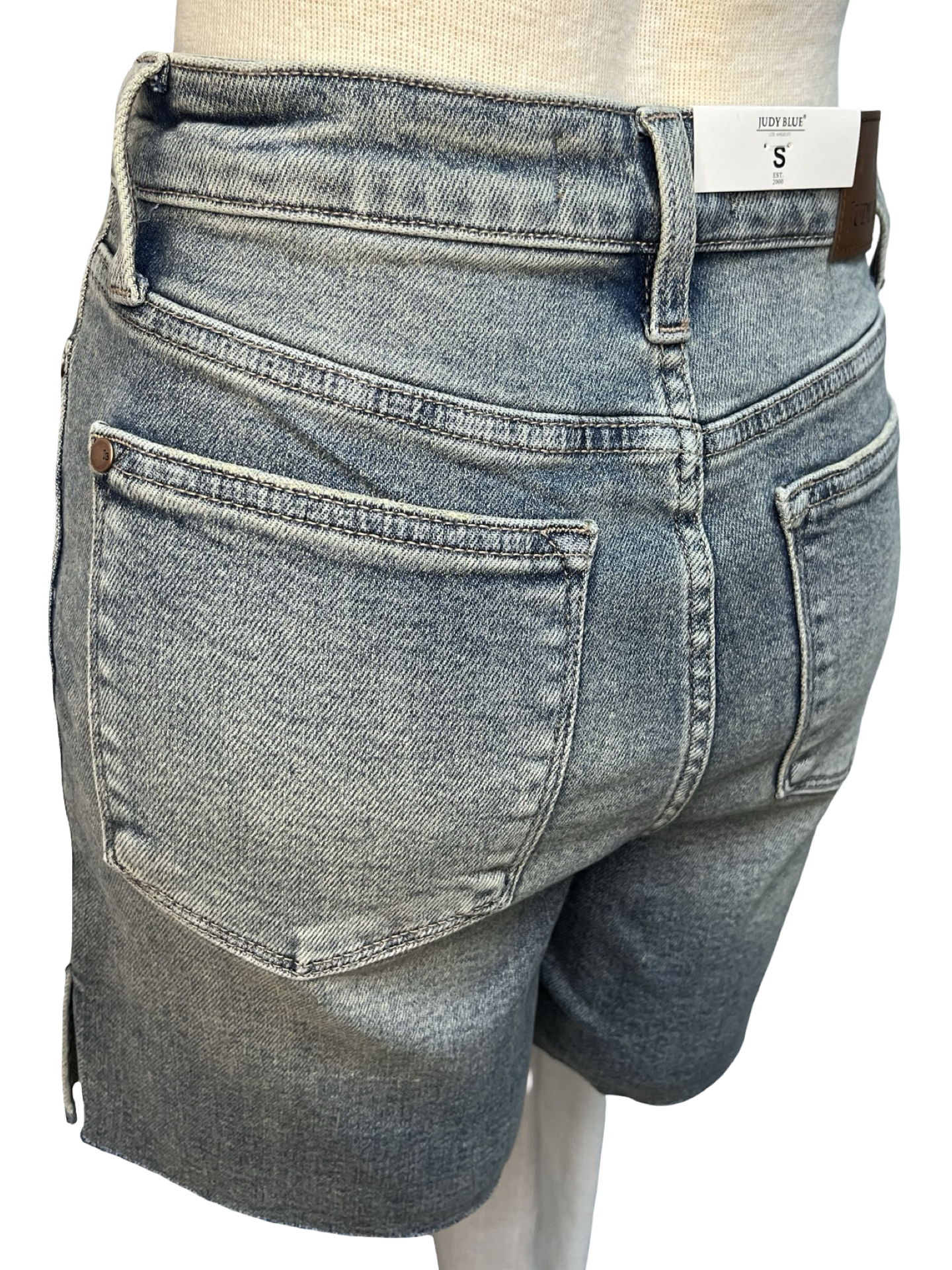 Judy Blue HW Vintage Wash Side Slit Shorts