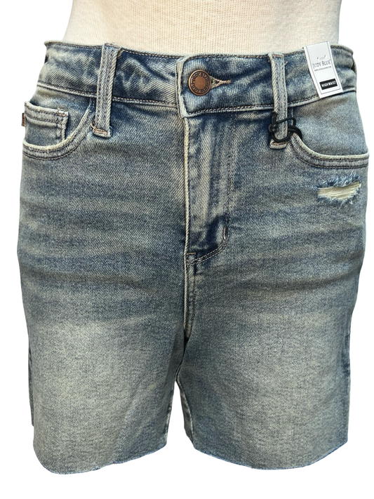 Judy Blue HW Vintage Wash Side Slit Shorts