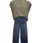 Judy Blue HW Wide Crop Classic Raw Hem Jeans