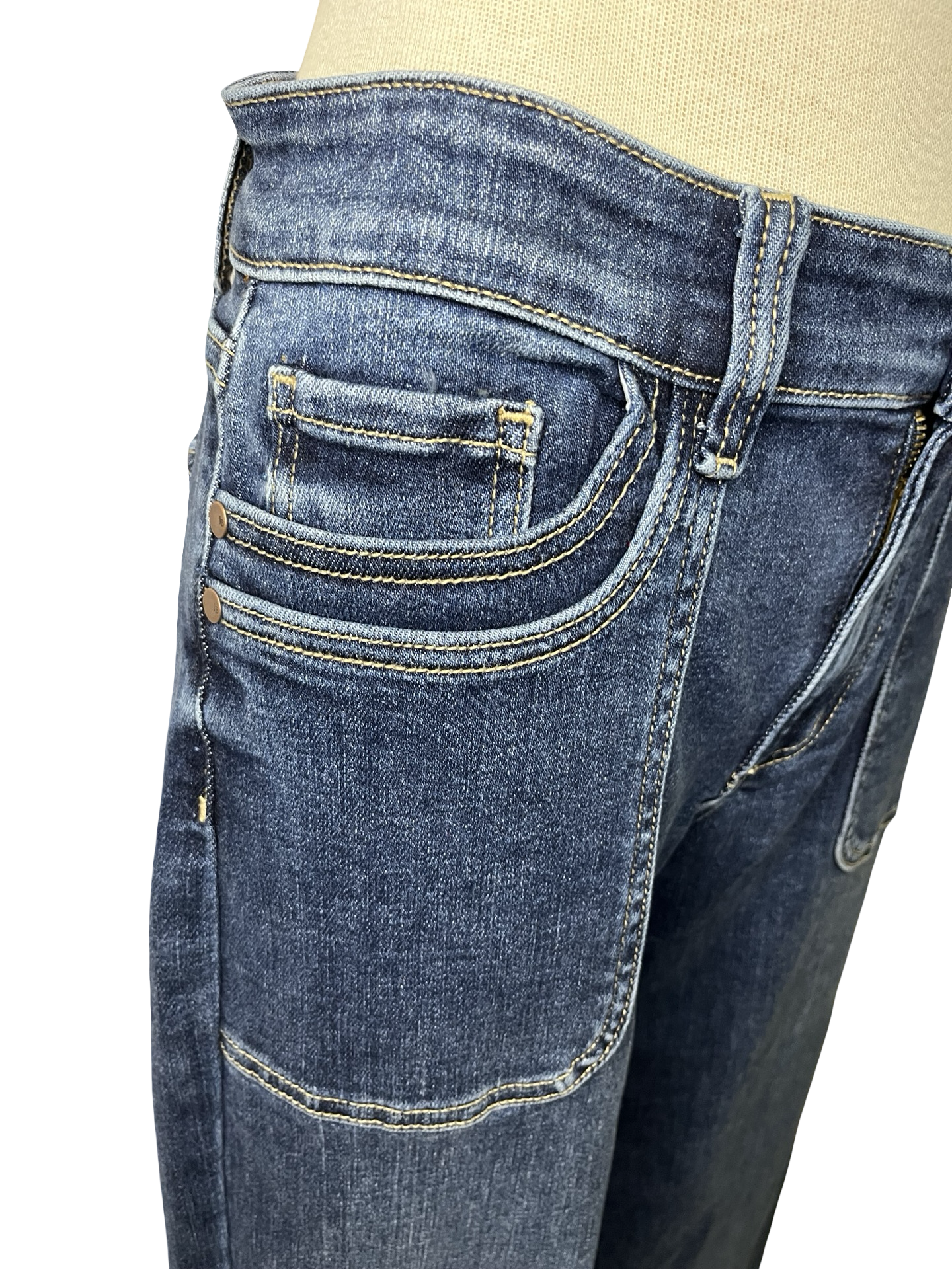 Judy Blue MR 90's Straight Front Patch Double Pocket Jean