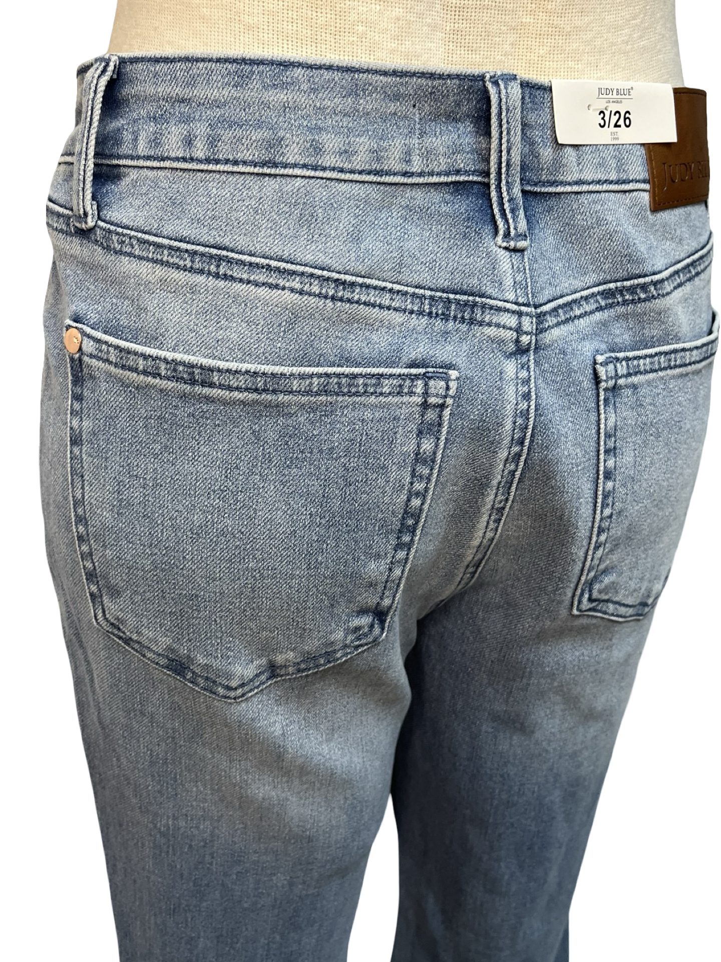 Judy Blue MR Bootcut Contrast Wash & Front Patch Pocket Jean