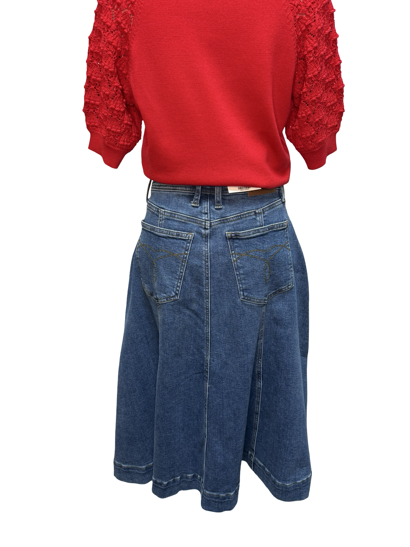 Judy Blue HW Lasso Denim Skirt Medium Stone
