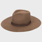Julian Wool Felt Stiff Brim Fedora Brown