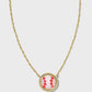 Baseball Short Pendant Necklace Gold Ivory Mother of Pearl