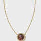 Basketball Short Pendant Necklace Gold Orange Goldstone