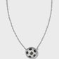 Soccer Short Pendant Necklace Silver Ivory Mother of Pearl