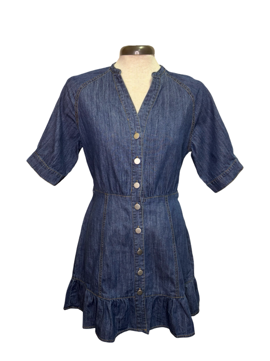 Button Down Denim Mini Dress