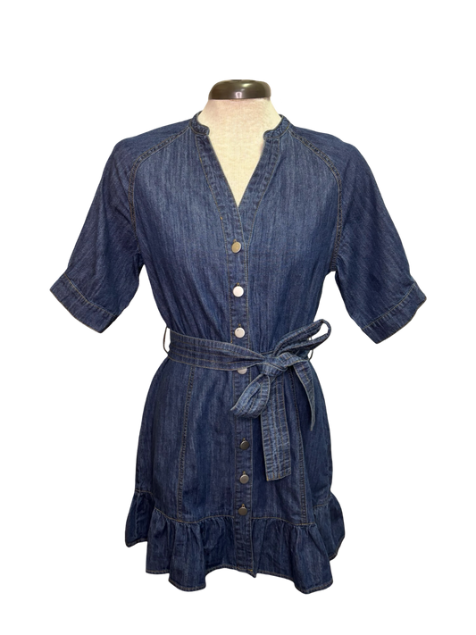 Button Down Denim Mini Dress