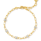Lexi Chain Bracelet Gold White Crystal