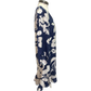 Bishop Sleeve V Neck Dress Navy/Ivory