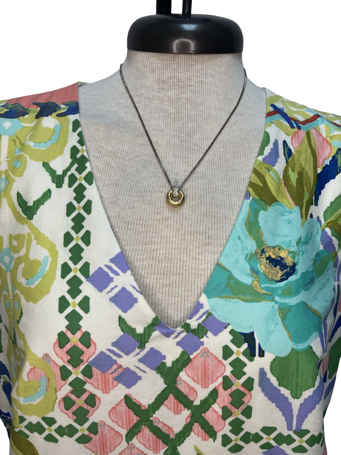 V Neck Short Sleeve Shift Dress