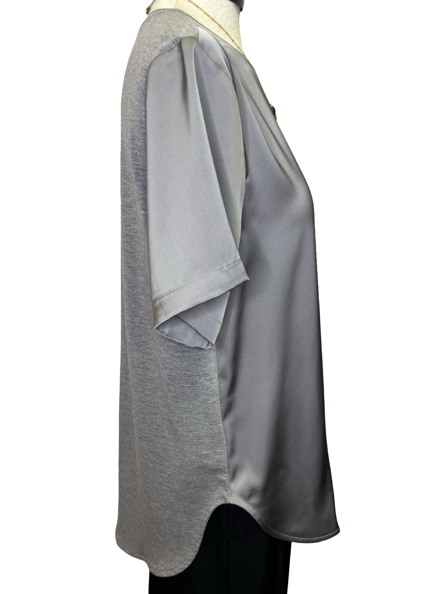 Aline Crew Neck Mix Media Top