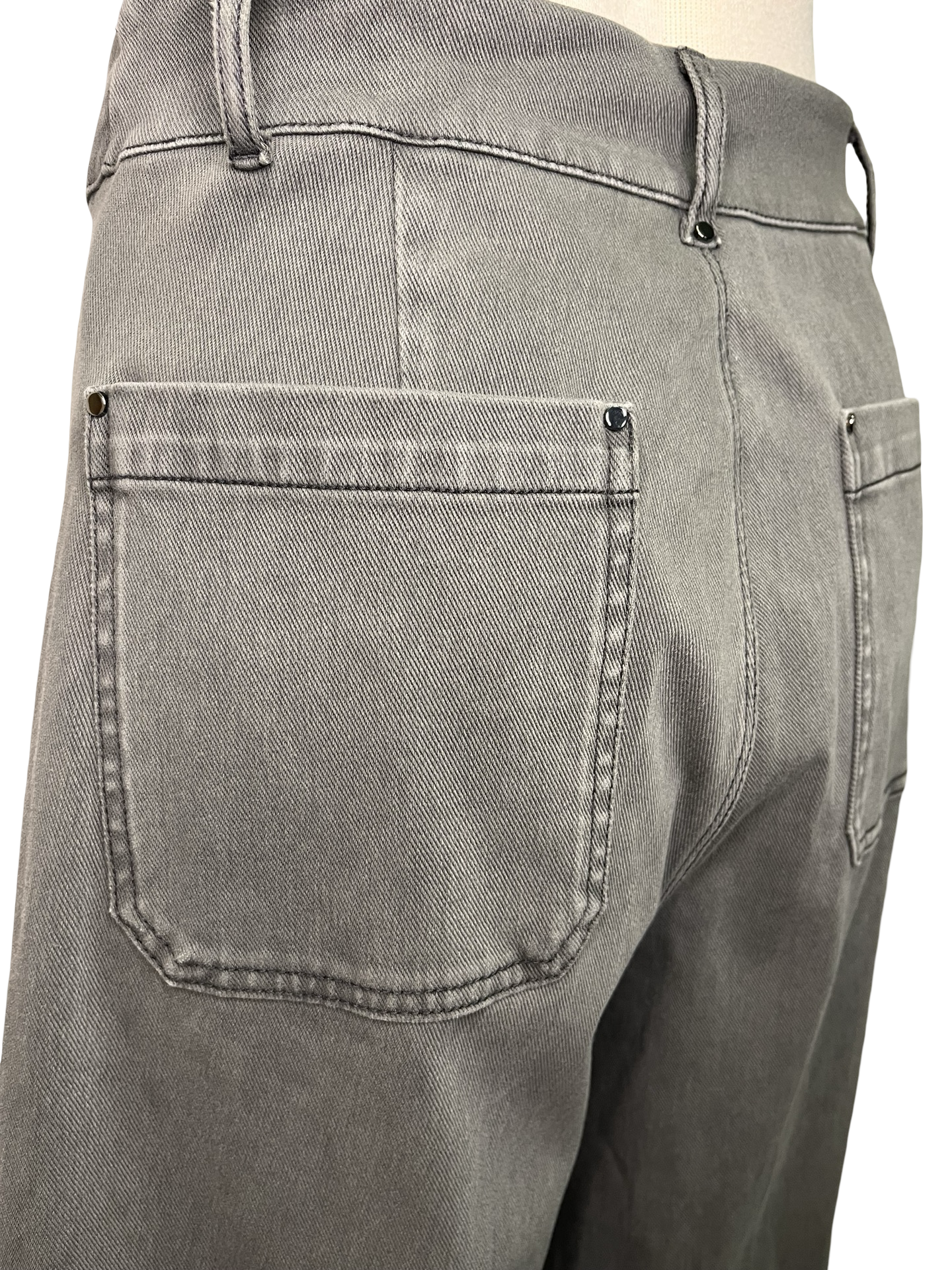 Erin Hi Waist Wide Leg Ponte Antique Wash Charcoal