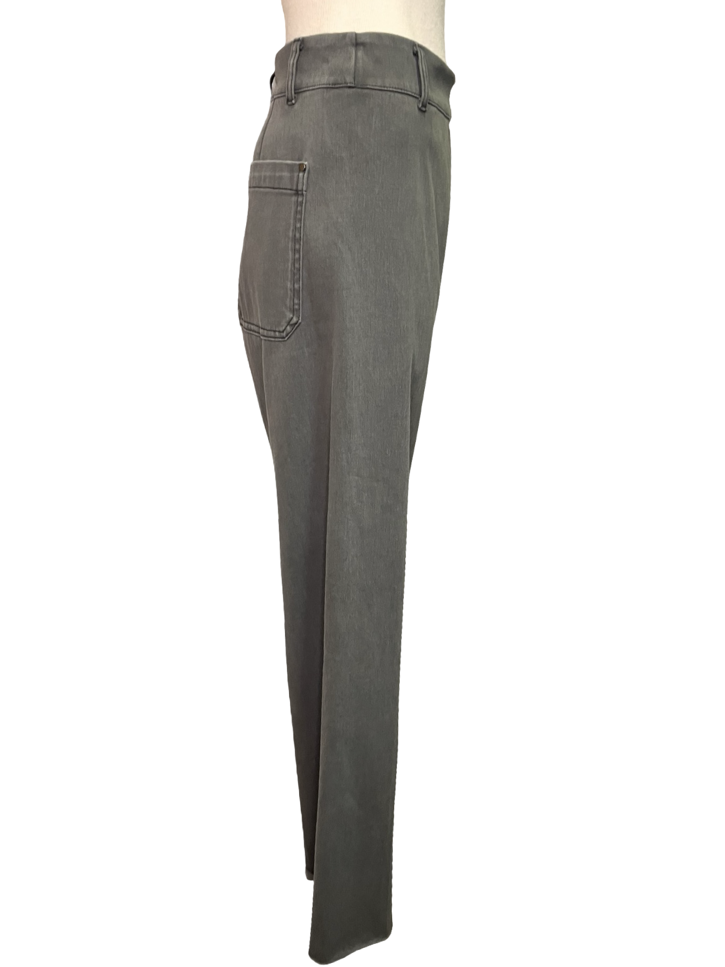 Erin Hi Waist Wide Leg Ponte Antique Wash Charcoal