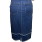 Evelina Fringed Denim Pencil Skirt