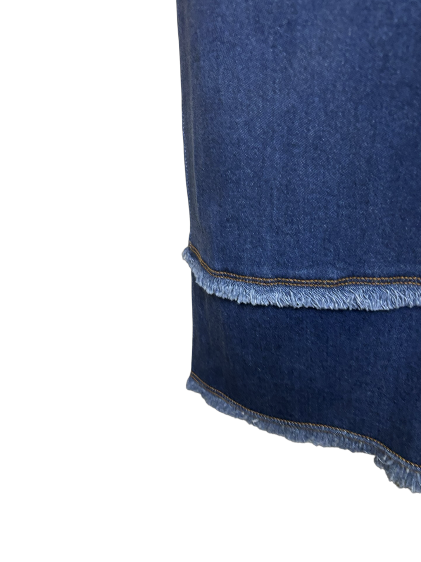Evelina Fringed Denim Pencil Skirt