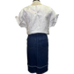 Evelina Fringed Denim Pencil Skirt