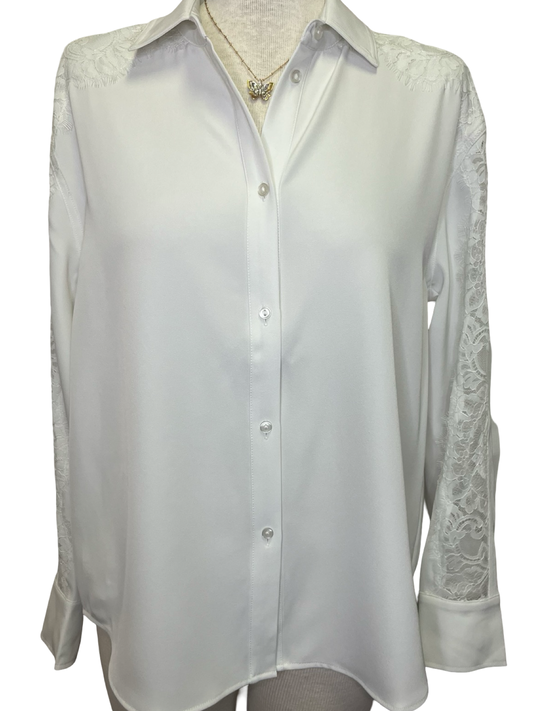 Natasha Lace Trim Shirt