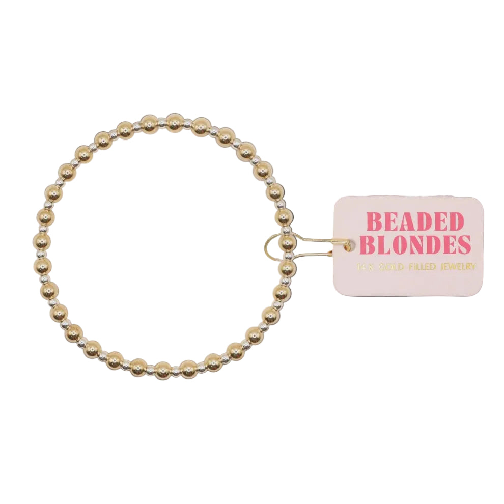BB Mini Katy Gold with Silver Beaded Bracelet Standard