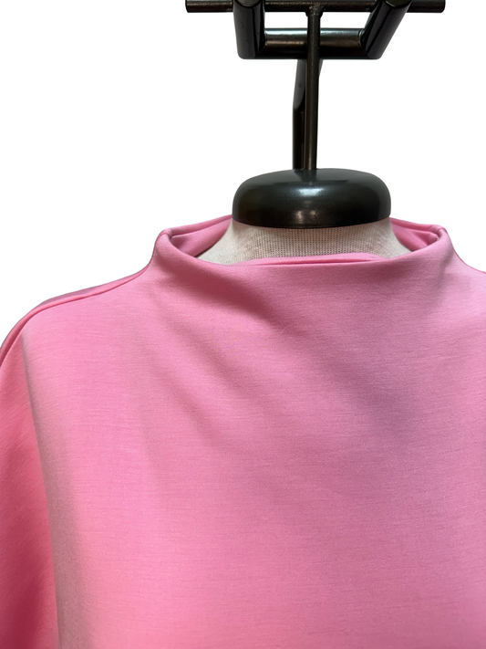 Mock Neck Batwing Sleeve Top Pink