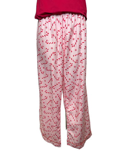 Holiday Pajama Pants Pink Candy Cane